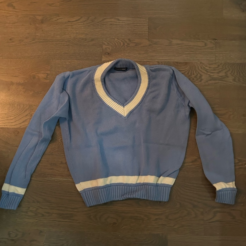 Brandy Melville blue v neck sweater